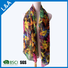 Polyester Chiffon Scarf Female Flowers Scarf Shawl